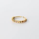 925 Silver Colored Zircon Lace Open Finger Ring for Women