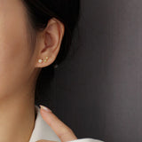 925 Silver Star Zircon Stud Earrings Women Teen Party Piercing Jewelry