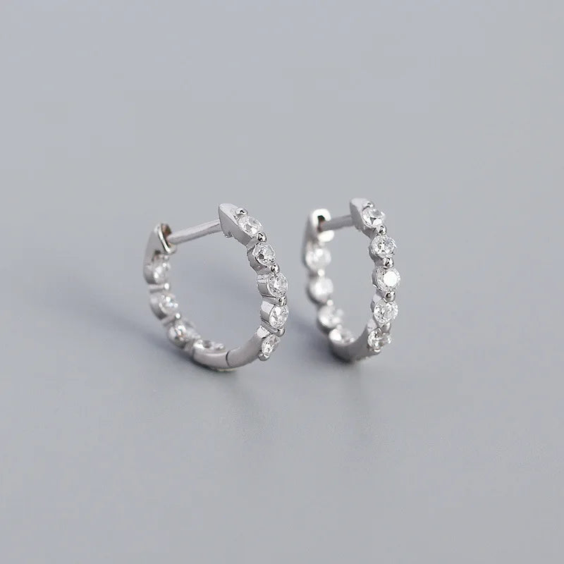 925 Silver Crystal Zircon Earrings Bohemian Ear Buckle Party Jewelry