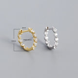 925 Silver Crystal Zircon Earrings Bohemian Ear Buckle Party Jewelry