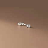 925 Silver Zircon Stud Earrings for Women, Teen Daily Wear Jewelry