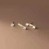 925 Silver Zircon Stud Earrings for Women, Teen Daily Wear Jewelry
