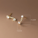 925 Silver Zircon Stud Earrings for Women, Teen Daily Wear Jewelry