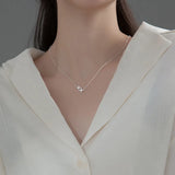 925 Silver Star Pendant Necklace for Women Wedding
