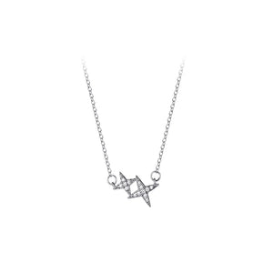 925 Silver Star Pendant Necklace for Women Wedding