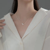 925 Silver Star Pendant Necklace for Women Wedding