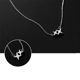 925 Silver Star Pendant Necklace for Women Wedding