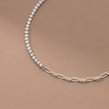925 Silver Zircon Link Charm Bracelet Wedding Party Jewelry
