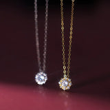 925 Silver Zircon Snowflake Necklace for Women