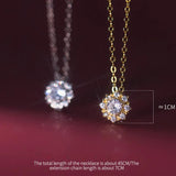 925 Silver Zircon Snowflake Necklace for Women