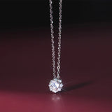 925 Silver Zircon Snowflake Necklace for Women