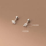 925 Silver Zircon Beads Small Stud Earrings for Women