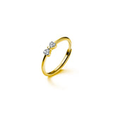 925 Silver Bow Zircon Adjustable Ring for Women Teen Birthday Party
