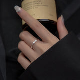 925 Silver Bow Zircon Adjustable Ring for Women Teen Birthday Party