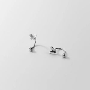 925 Silver Butterfly Thread Bead Stud Earrings Gift