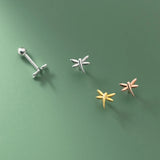 925 Silver Dragonfly Stud Earrings for Women