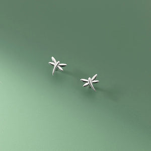 925 Silver Dragonfly Stud Earrings for Women