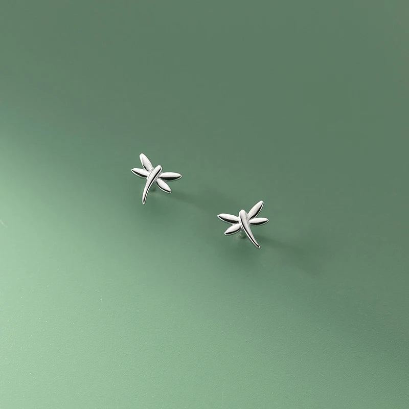 925 Silver Dragonfly Stud Earrings for Women