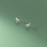 925 Silver Dragonfly Stud Earrings for Women