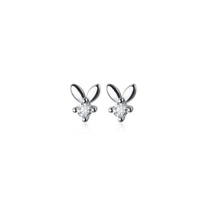 925 Sterling Silver Rabbit Mini Small Stud Earrings Baby Student Party Jewelry