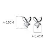 925 Sterling Silver Rabbit Mini Small Stud Earrings Baby Student Party Jewelry