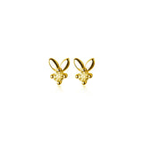 925 Sterling Silver Rabbit Mini Small Stud Earrings Baby Student Party Jewelry