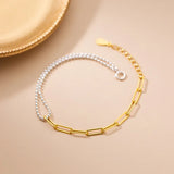 Sterling Silver Cuban Link Chain Charm Bracelet for Women