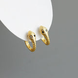 925 Silver Unique Snake Ear Buckle Earrings for Women Circle Goth Party