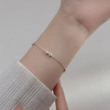 925 Silver Bowknot Charm Bracelet Romantic Butterfly Jewelry