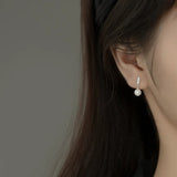 925 Silver CZ Tassel Baroque Pearl Stud Earrings