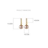 925 Silver CZ Tassel Baroque Pearl Stud Earrings