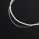 925 Silver Double Snake Bone Bean Anklet for Women