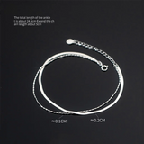 925 Silver Double Snake Bone Bean Anklet for Women
