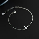 925 Silver Cross Gothic Charm Bracelet for Women Punk Jewelry