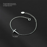 925 Silver Cross Gothic Charm Bracelet for Women Punk Jewelry