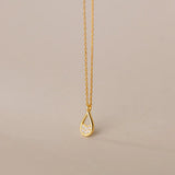 925 Silver Water Drop Pendant Necklace for Women Sweet Teen Charming