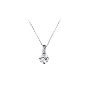 925 Silver Zircon Pendant Necklace for Women Wedding Anniversary Jewelry