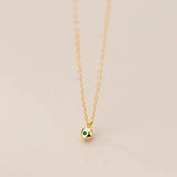 925 Silver Green Zircon Pendant Necklace for Women