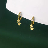 925 Silver Tassel Star Drop Earrings Sweet Romantic Huggie Piercing Jewelry