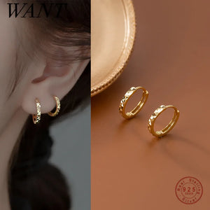 925 Silver Geometric Circle Earrings