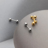 925 Silver Beads Ear Bone Piercing Stud Earrings
