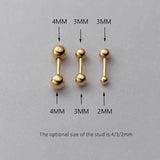 925 Silver Beads Ear Bone Piercing Stud Earrings