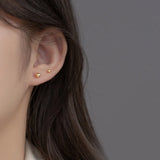 925 Silver Beads Ear Bone Piercing Stud Earrings