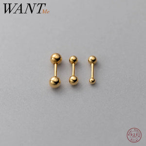 925 Silver Beads Ear Bone Piercing Stud Earrings
