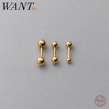 925 Silver Beads Ear Bone Piercing Stud Earrings