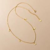 925 Silver Disc Chain Clavicle Necklace for Women