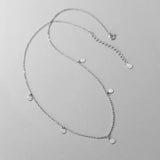 925 Silver Disc Chain Clavicle Necklace for Women