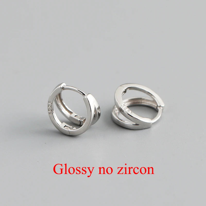 925 Silver Double Ear Buckle Women Hoop Earrings