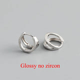 925 Silver Double Ear Buckle Women Hoop Earrings