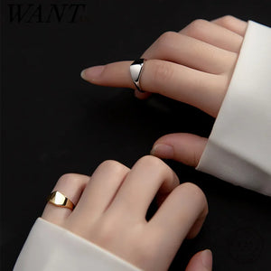 925 Silver Geometric Finger Adjustable Ring French Fine Party Jewelry